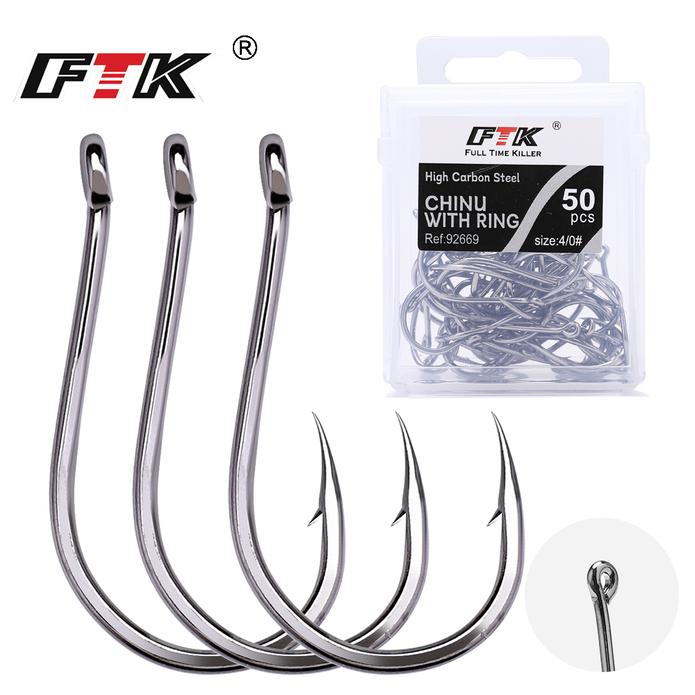 Fishing Hook Barbless - FTK CHINU Vishaak met ring en