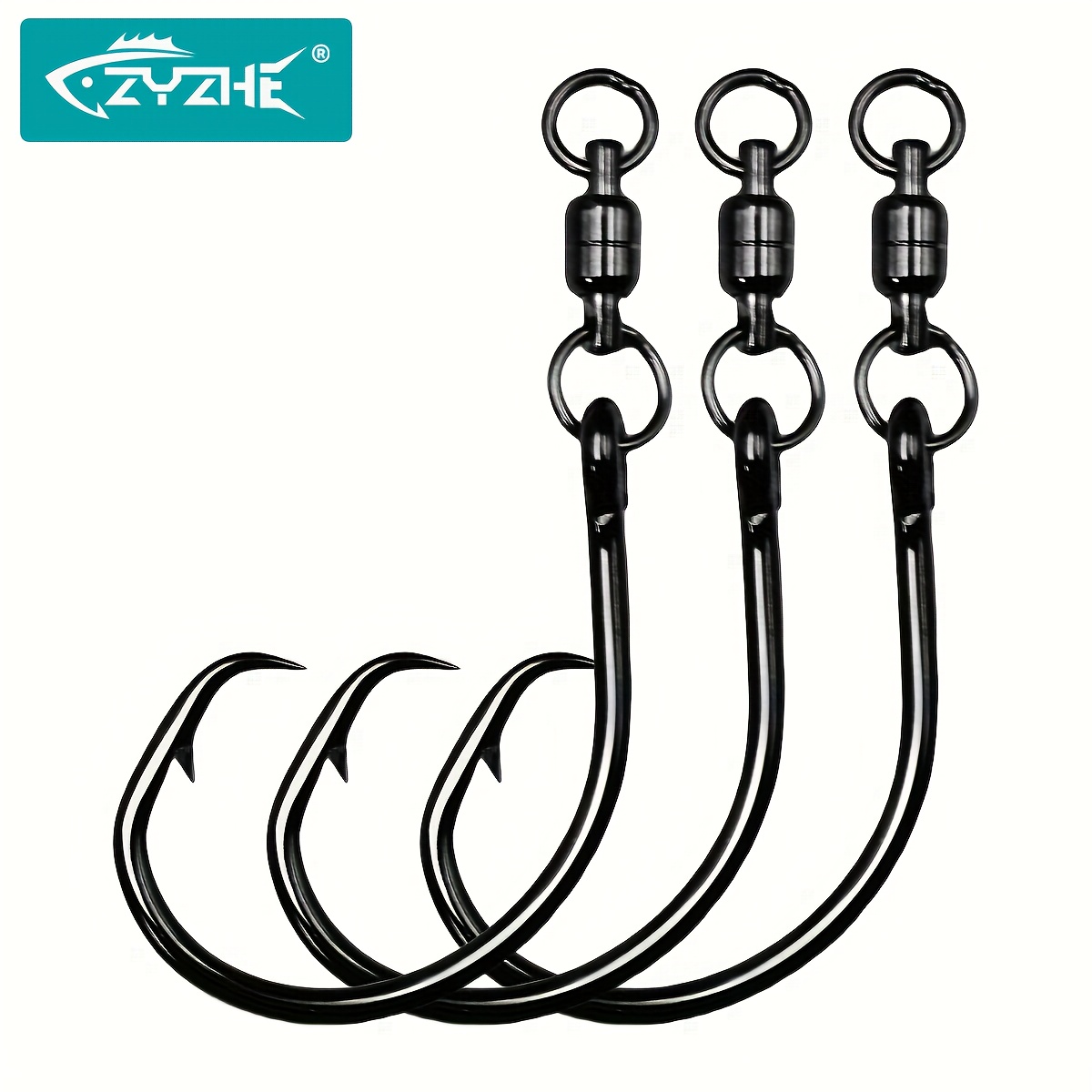 Fishing Hook Barbless - ZYZHE 3/6/9 stuks cirkelhaken met draairing