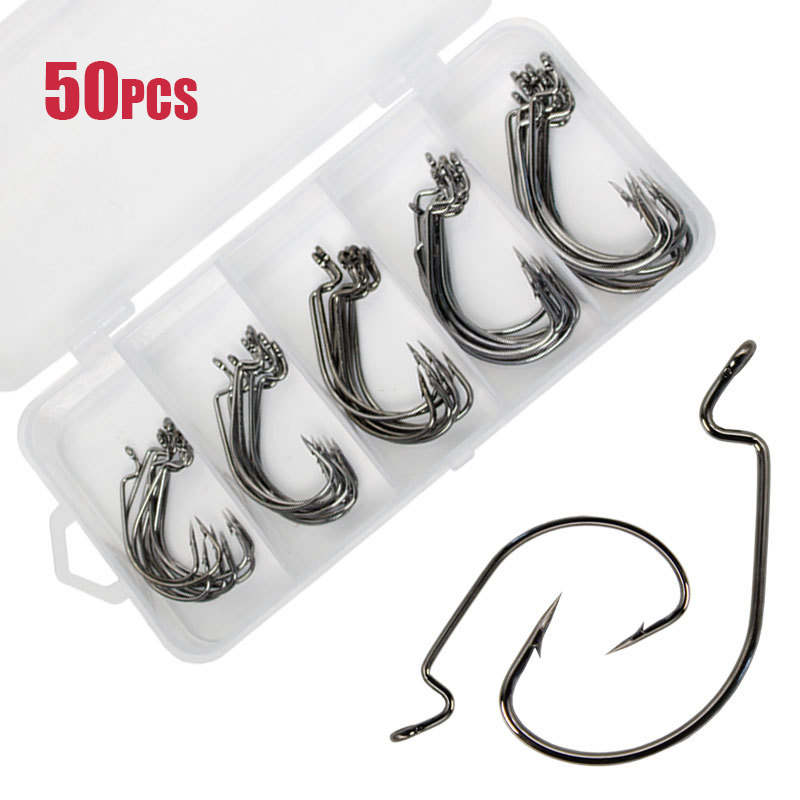 50 Stuks Brede Worm Haak Kools - Fishing Hook Barbless recensie en prijs